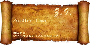 Zeidler Ilma névjegykártya
